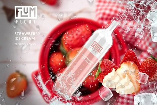 FLUM FLOAT 3000 نفث | Flum Pebble Flavors 4JTT74 ايس كريم فراولة
