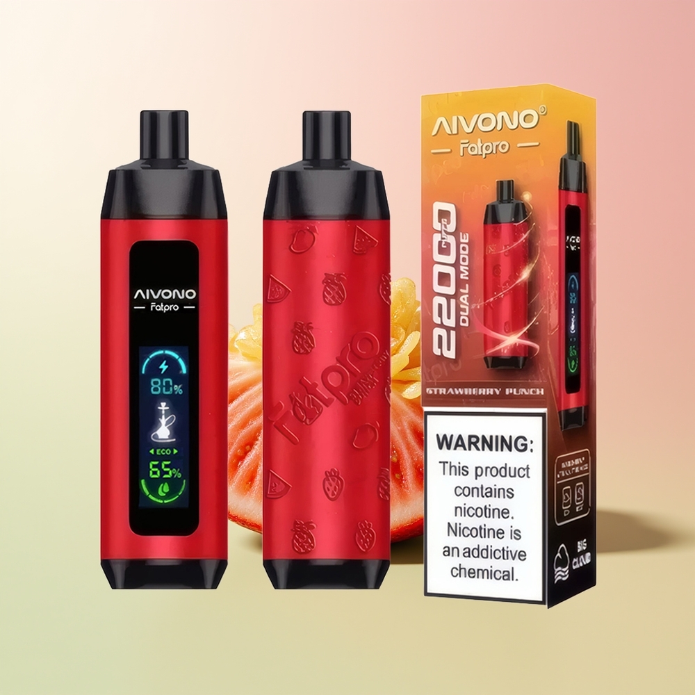 Aivono Aim Fatpro 22000 لكمة الفراولة بنسبة 3% نيكوتين