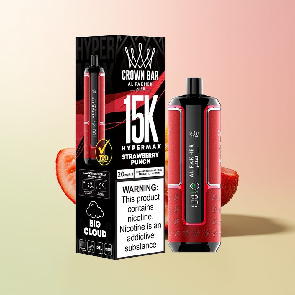 Al Fakher Crown Bar 15K Hypermax عصير الفراولة المدمج