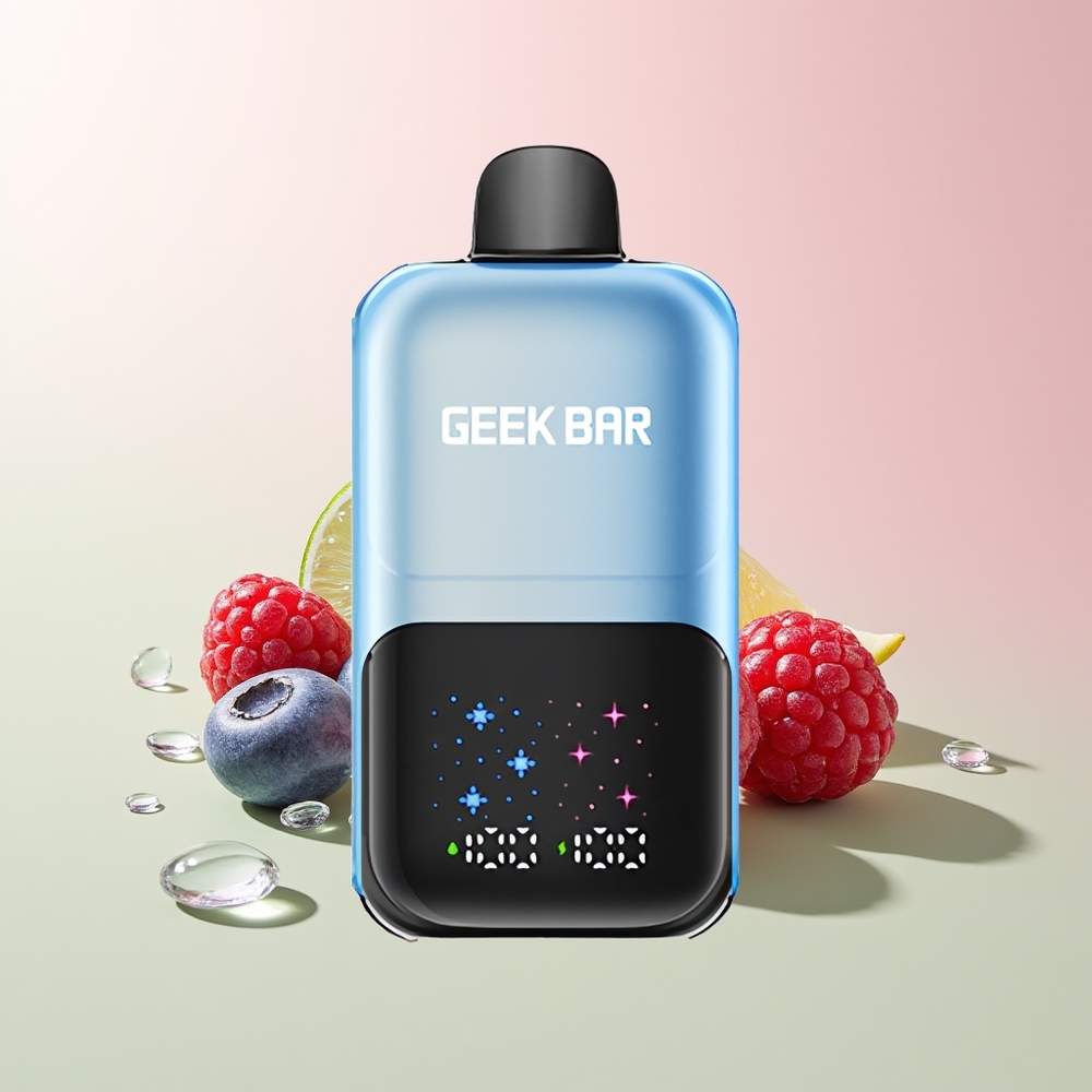 GEEK BAR 2GO 20ml 50000 العليق الأزرق والتوت الجليدي مع شاشة كبيرة تفاعلية
