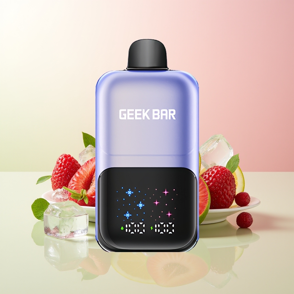 GEEK BAR 2GO 20ml 50000 آيس كريم التوت المختلط مع شاشة تفاعلية كبيرة