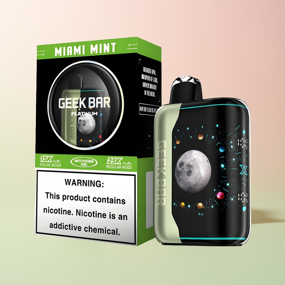 GEEK BAR Platinum Edition 25000 منت ميامي المتميز بشاشة منحنية ثلاثية الأبعاد