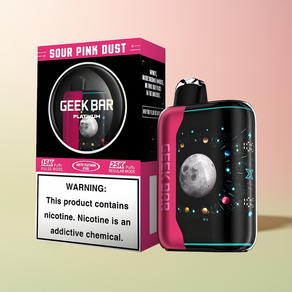 GEEK BAR Platinum Edition 25000 غبار وردي حامض بشاشة منحنية ثلاثية الأبعاد