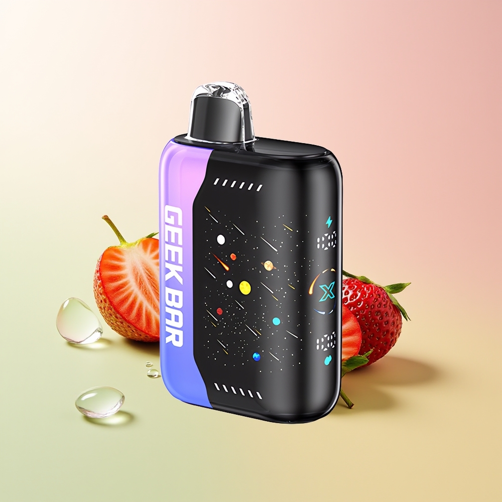 GEEK BAR Pulse X 42K Puffs Meteor Edition فراولة كيوي مثلج بشاشة منحنية ثلاثية الأبعاد