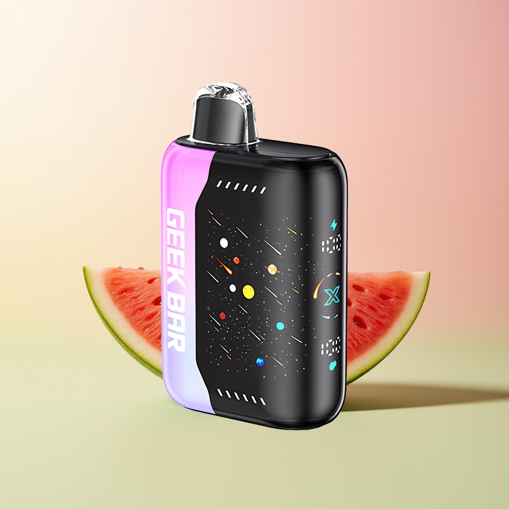 GEEK BAR Pulse X 42K Puffs Meteor Edition فراولة بطيخ مع شاشة منحنية ثلاثية الأبعاد