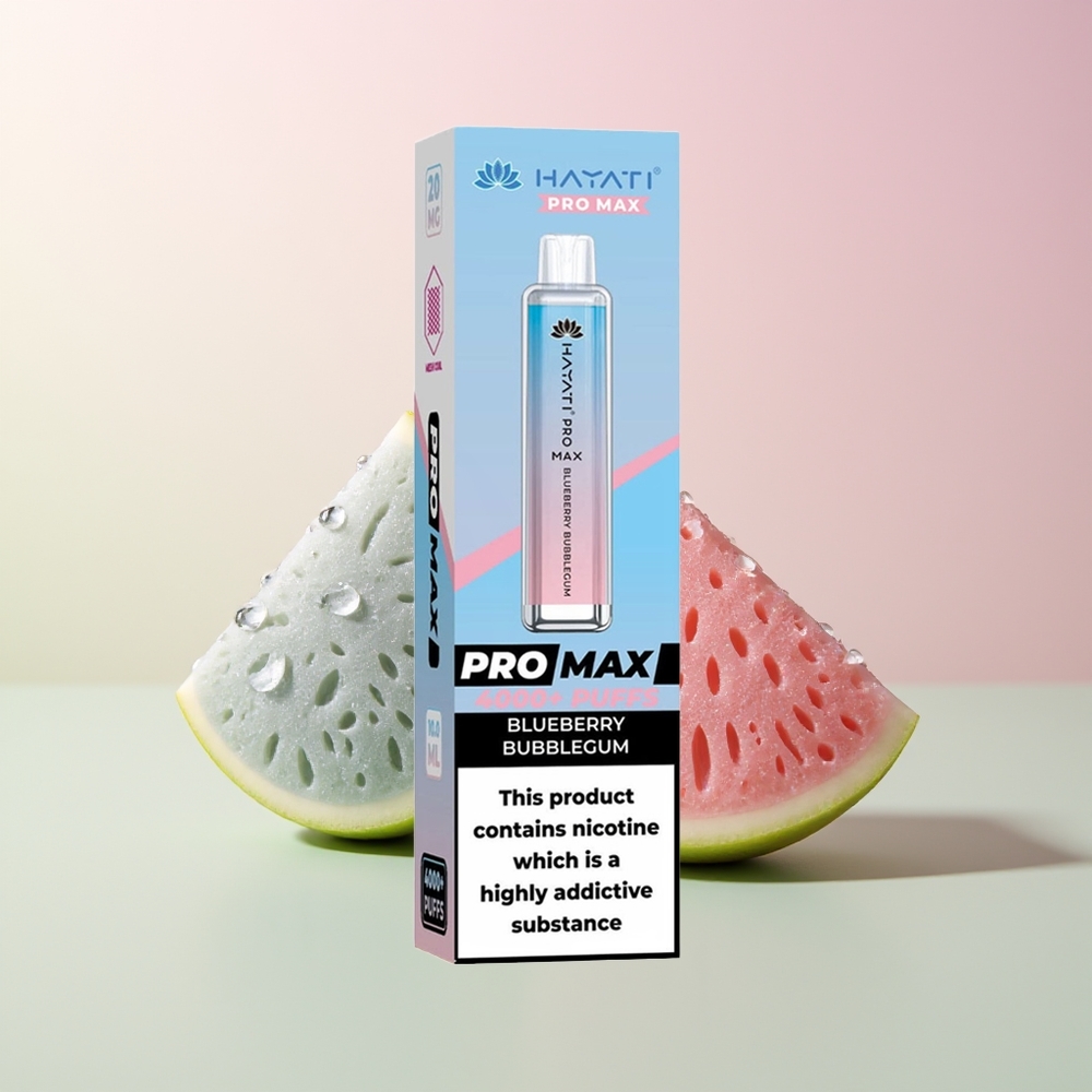 Hayati Pro Max 4000 علكة التوت الأزرق البلوري القابلة لإعادة الشحن