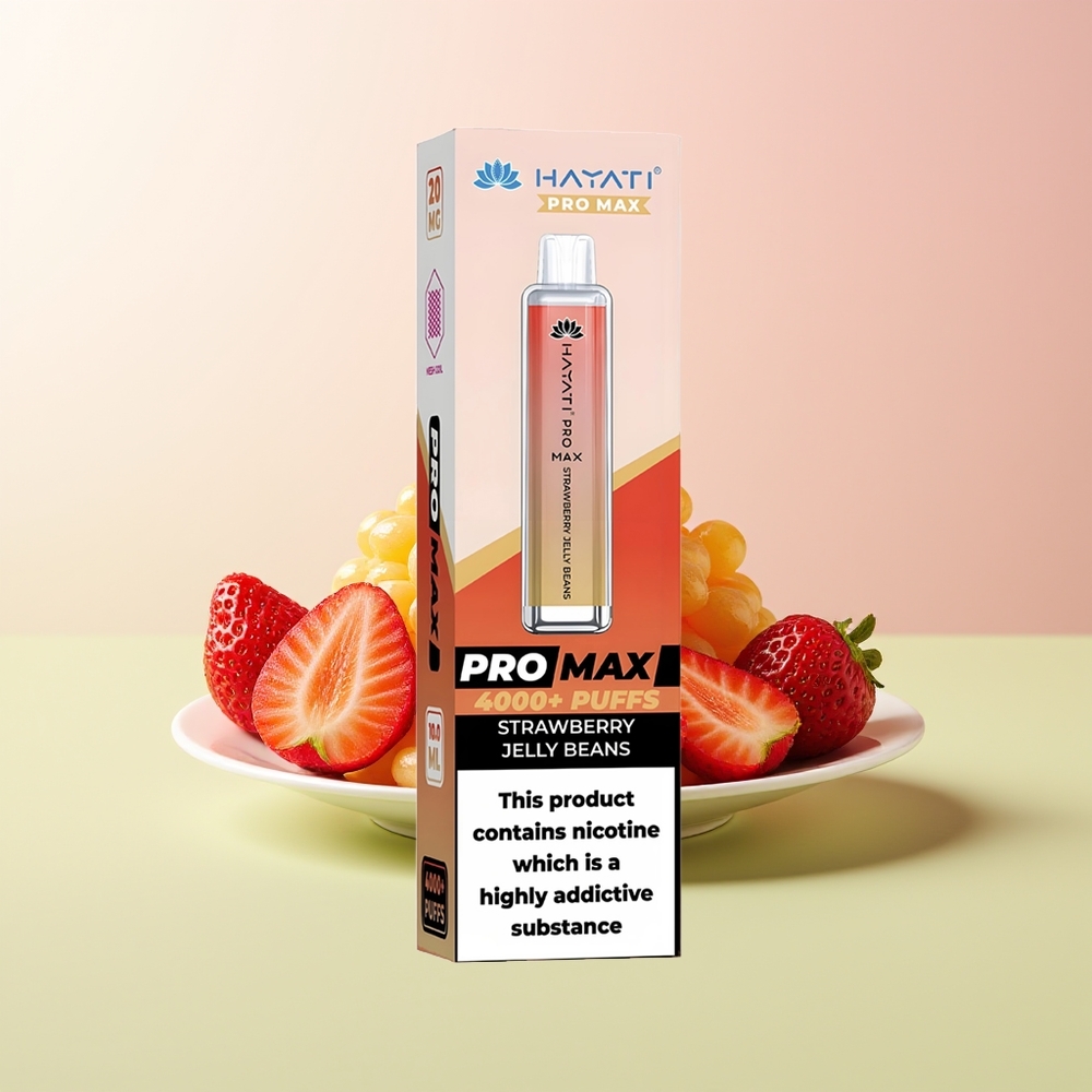 Hayati Pro Max 4000 حبوب الجيلي بالفراولة مع بطارية قابلة لإعادة الشحن