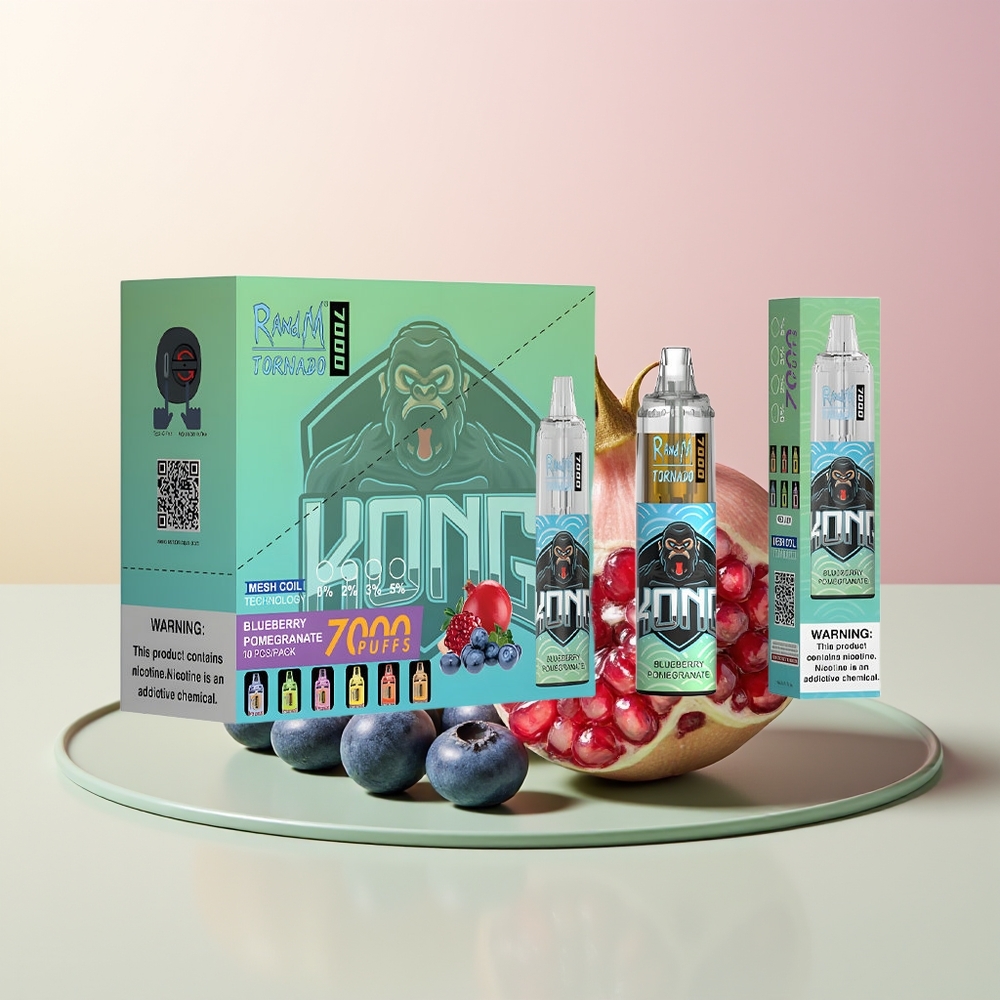 RandM Fumot Tornado 7000 تُوتٌ أَزْرَقُ وَرُمَّانٌ بِمِجْدَافٍ هَوَائِيٍّ