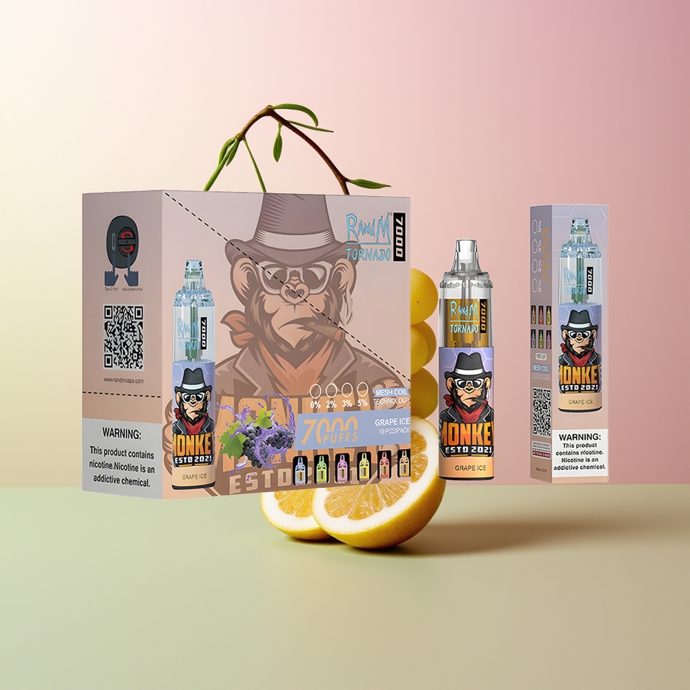 RandM Fumot Tornado 7000 عنب الجليد مع ملف شبكي