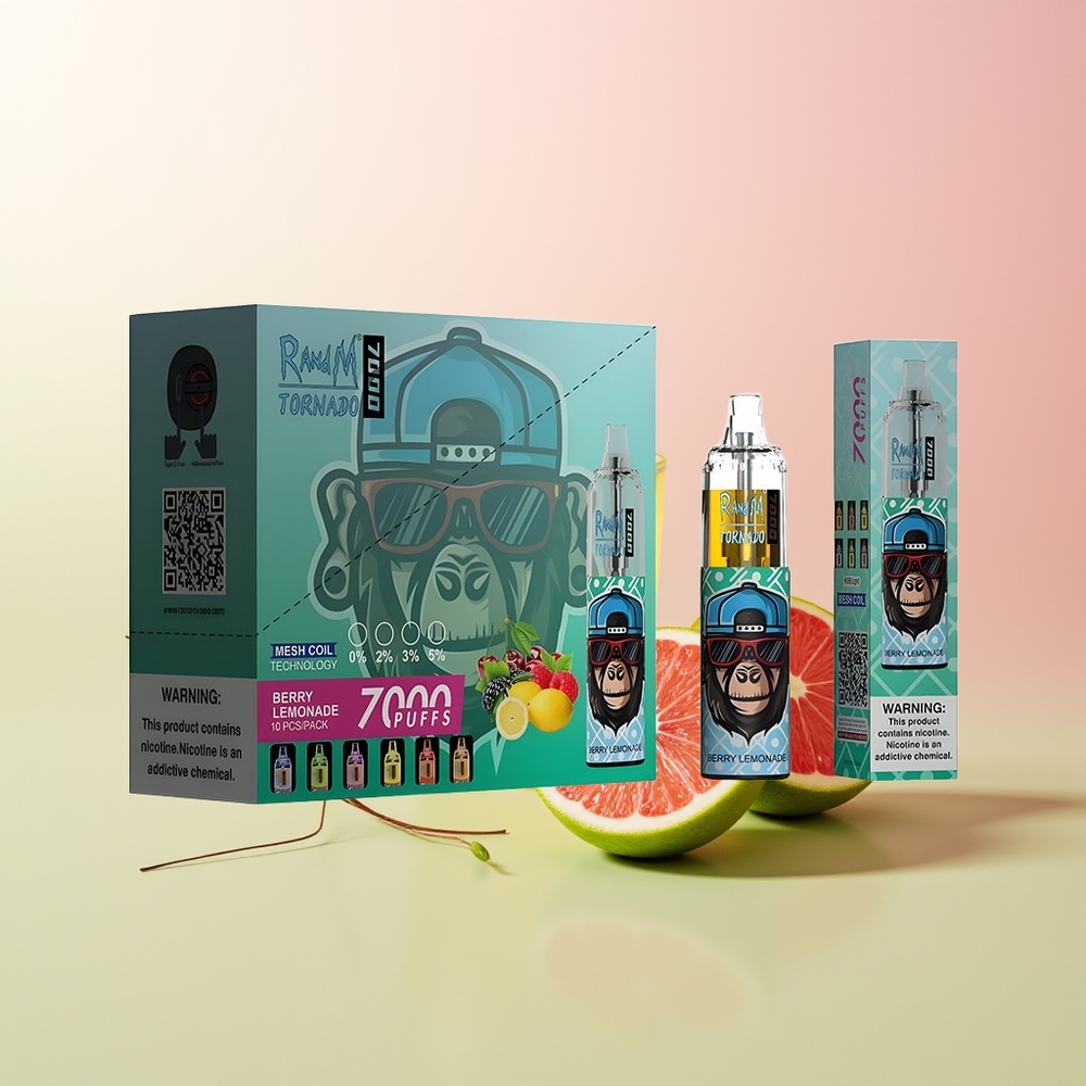 RandM Fumot Tornado 7000 ليمونادة التوت مع ضوء RGB