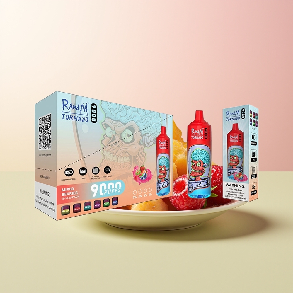 RandM Fumot Tornado 9000 توت مشكل بشاشة RGB أنيقة