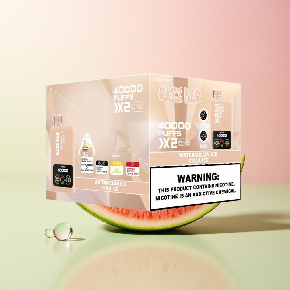 Razz Bar 40000 بطيخ ثلج - كولا ثلج مع شاشة عرض