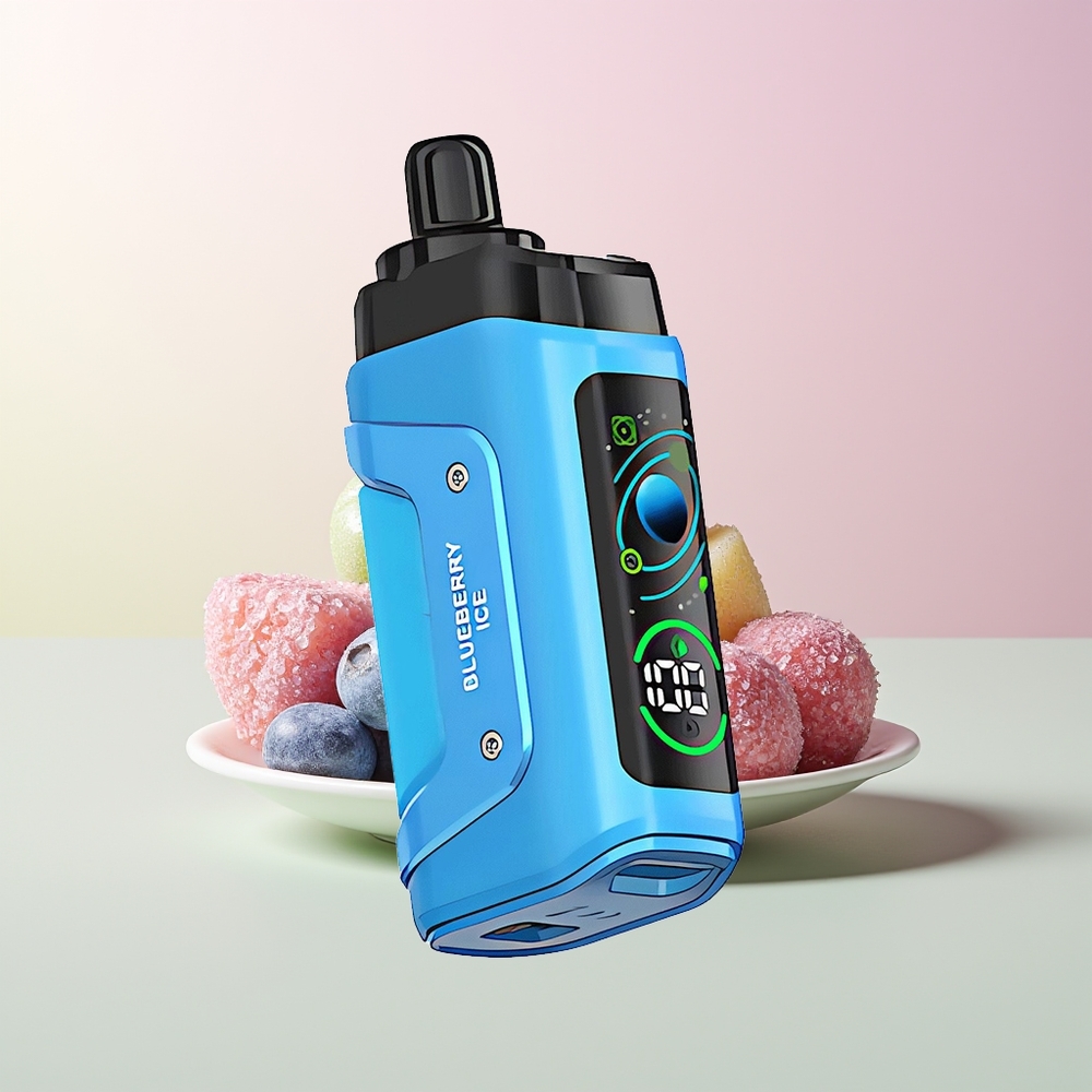 Razz Bar 45000 توت أزرق جليدي مع ملف شبكي 1.0 أوم
