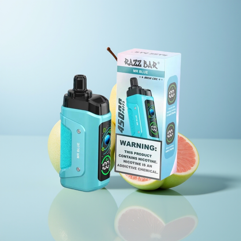 Razz Bar 45000 السيد الأزرق مع لفائف شبكية 1.0 أوم