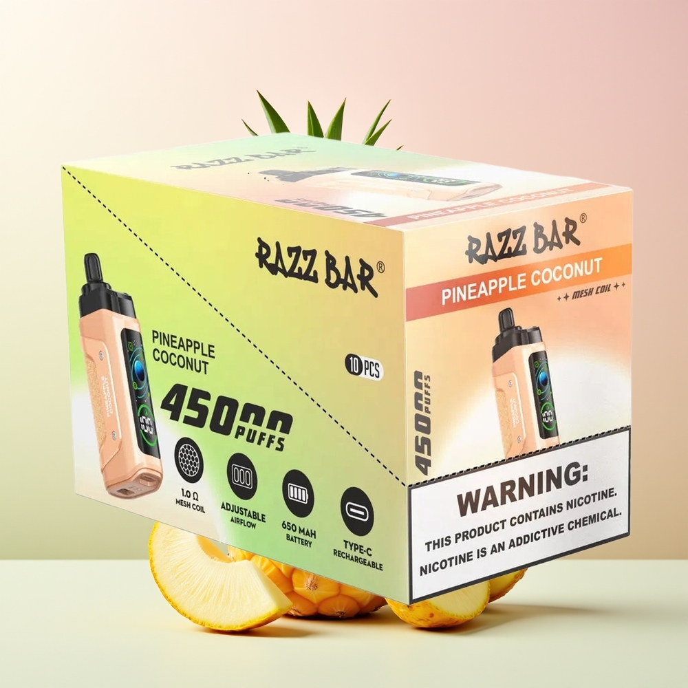 Razz Bar 45000 أناناس جوز الهند مع ملف شبكي 1.0 أوم