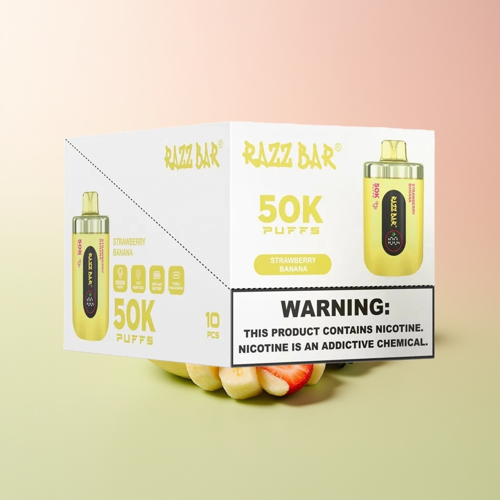 Razz Bar 50K فراولة موز مع شبكة 1.0 أوم
