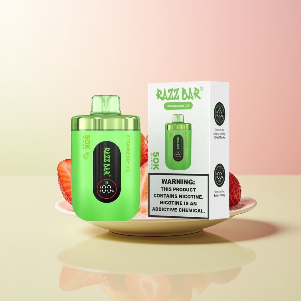 Razz Bar 50K عليلة الفراولة مع شبكة 1.0 أوم
