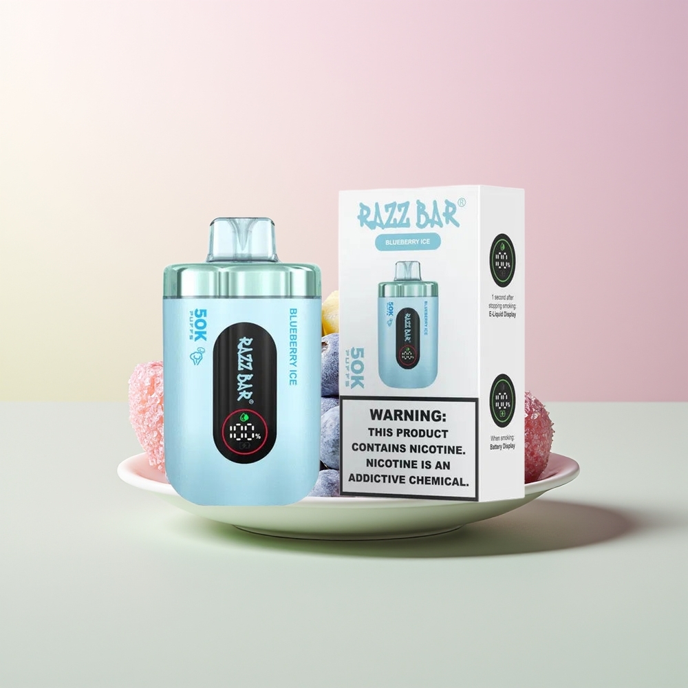 Razz Bar 50K تُوت أزرق مثلج بنسبة 2% نيكوتين
