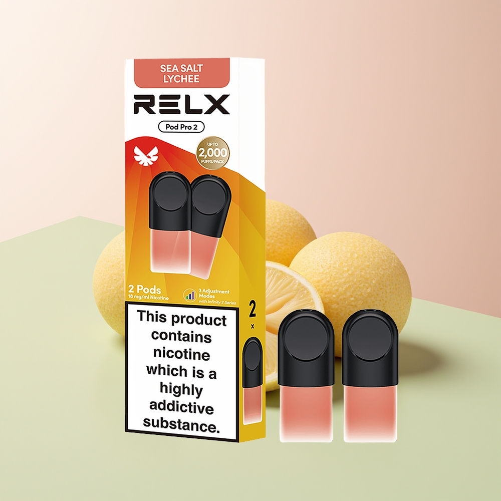 Relx Pod Pro 2 Vape Device ملح البحر ليتشي 1.9 مل 3 أوضاع