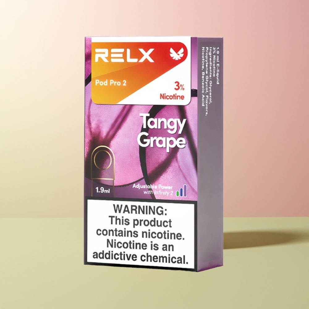 Relx Pod Pro 2 Vape Device عنب منعش - 1.9 مل (3 بودات/عبوة) - أوضاع متعددة (5.5 واط، 6.5 واط، 8 واط)