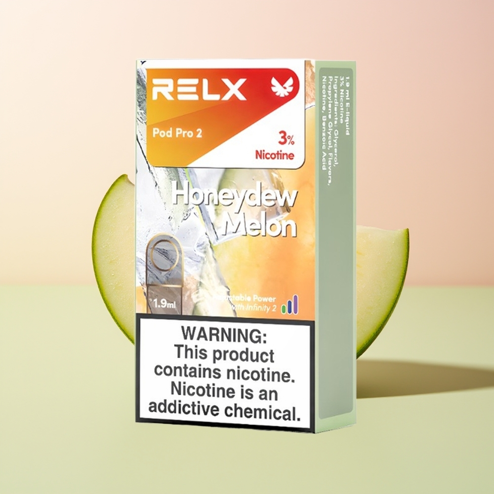 Relx Pod Pro 2 Vape Device عسل الندى البطيخ مع 1.9 مل وضبط الجهد