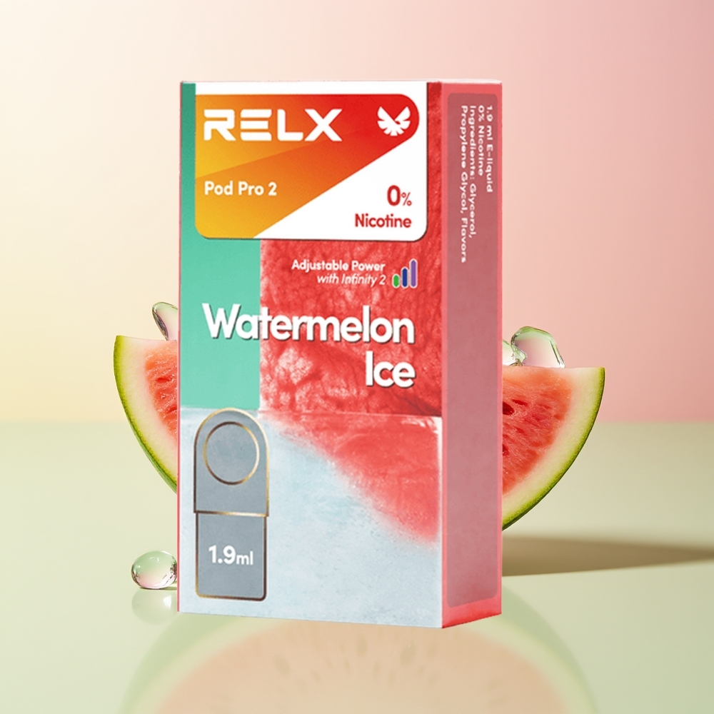 Relx Pod Pro 2 Vape Device بطيخ مثلج بثلاثة أوضاع: إيكو (5.5 واط)، ناعم (6.5 واط)، تعزيز (8 واط)