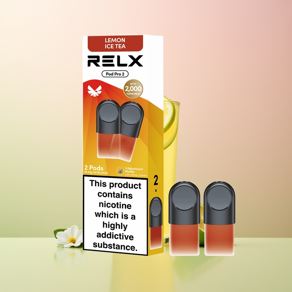 Relx Pod Pro 2 Vape Device شاي ليمون مثلج بثلاثة أوضاع: Eco، Smooth، Boost