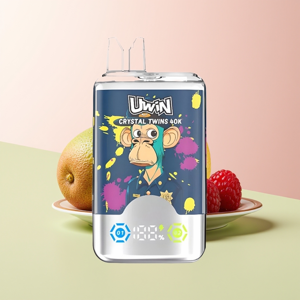 Uwin Crystal Twins 40000 الكيوي والباشن فروت والجوافة والعنب البري والتوت - 32 مل