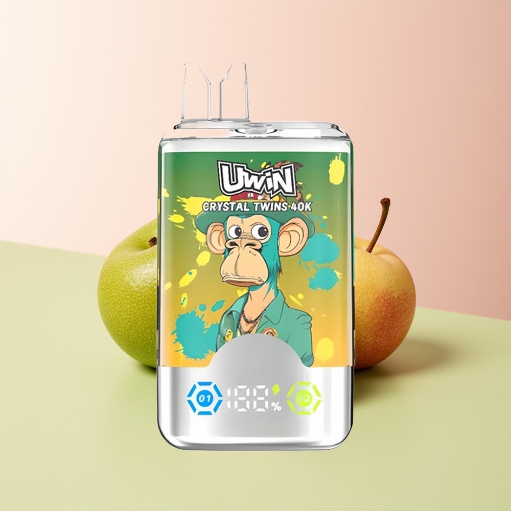 Uwin Crystal Twins 40000 كيوي باشن فروت جوافة تفاحان بنكهتين - 32 مل