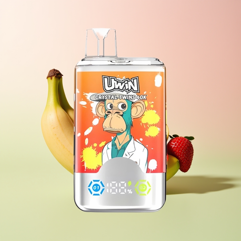 Uwin Crystal Twins 40000 حب الفراولة والموز 32 مل