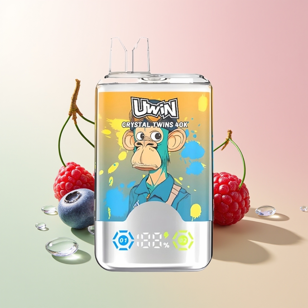 Uwin Crystal Twins 40000 التوت البري توت العليق الكرز الجليدي بنكهتين