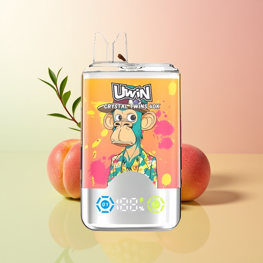 Uwin Crystal Twins 40000 عصير الخوخ والمانجو والأناناس ريد بول بنكهتين متميزتين
