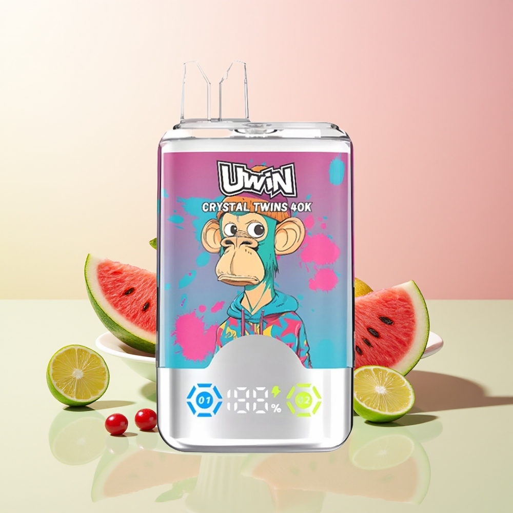 Uwin Crystal Twins 40000 بطيخ مثلج بتوت مختلط ونكهتين متميزتين