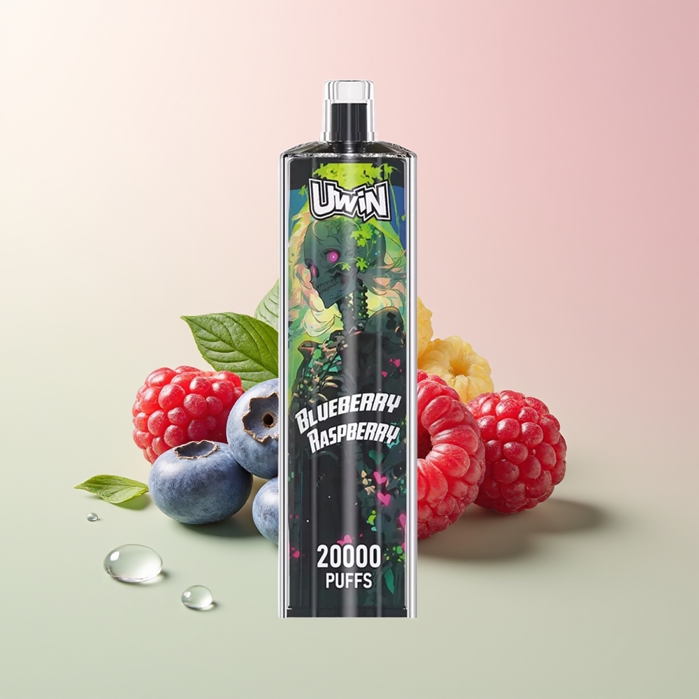 Uwin Shisha Hookah Crystal 20000 Puffs التوت الأزرق والتوت الأحمر بشبكة ميس