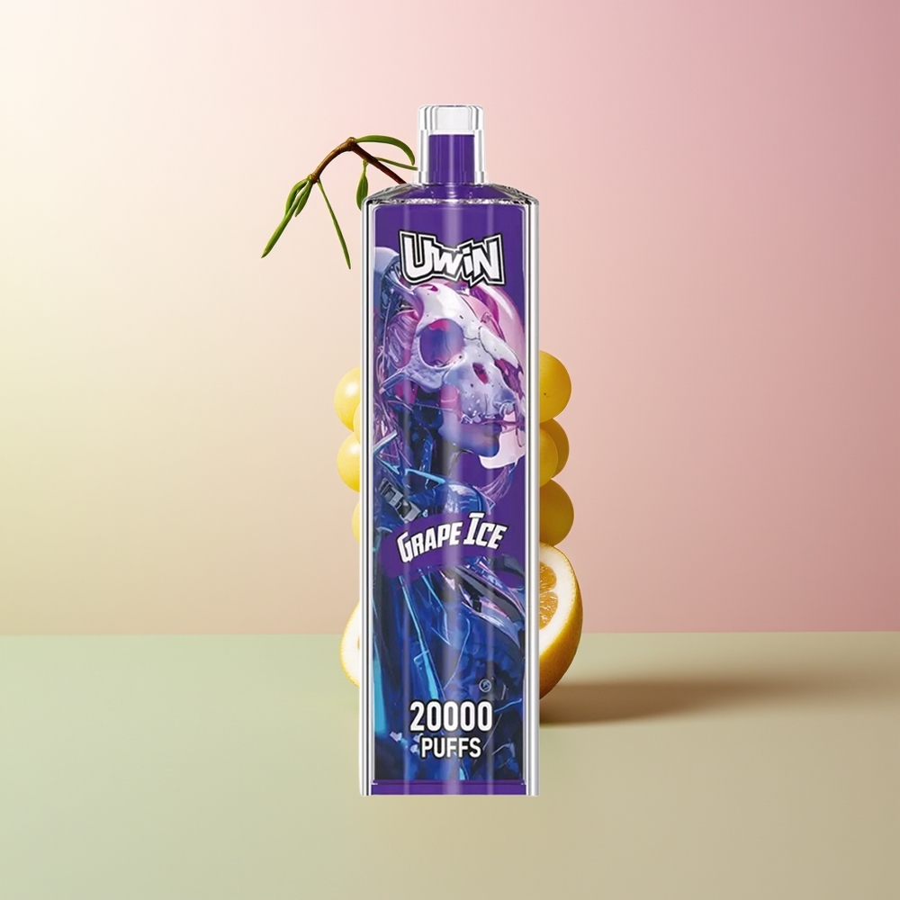 Uwin Shisha Hookah Crystal 20000 Puffs عنب الجليد مع ملف شبكي