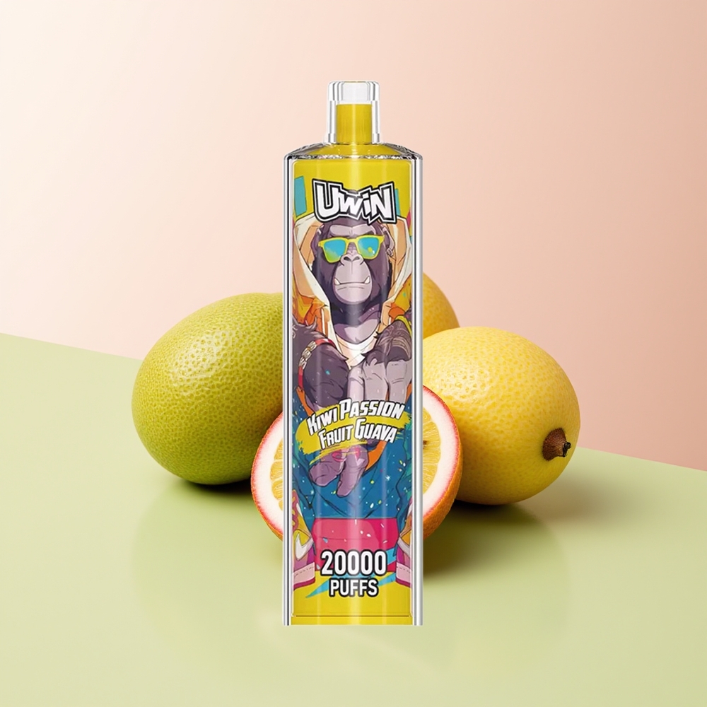 Uwin Shisha Hookah Crystal 20000 Puffs كيوي فاكهة العاطفة جوافة مع ملف شبكي