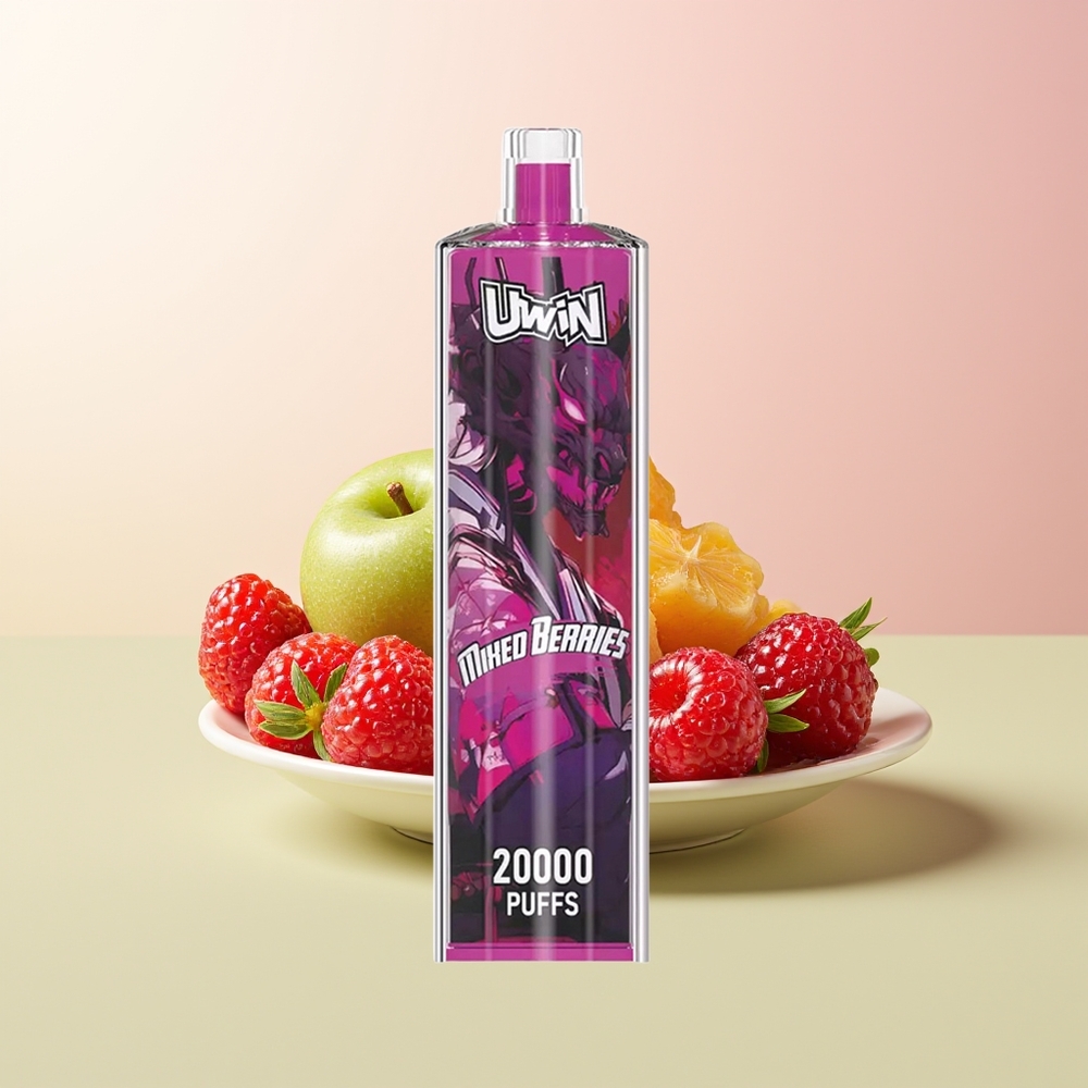Uwin Shisha Hookah Crystal 20000 Puffs الشيشة البلورية بنكهة التوت المختلط مع ملف شبكي